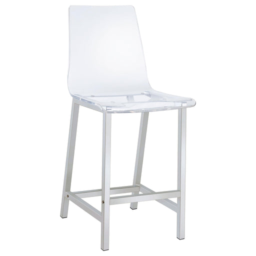 Juelia Counter Height Stools Chrome and Clear Acrylic (Set of 2) image