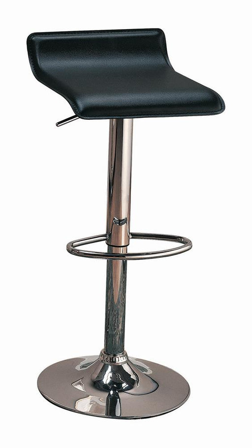 Bidwell 29" Upholstered Backless Adjustable Bar Stools Black and Chrome (Set of 2) image