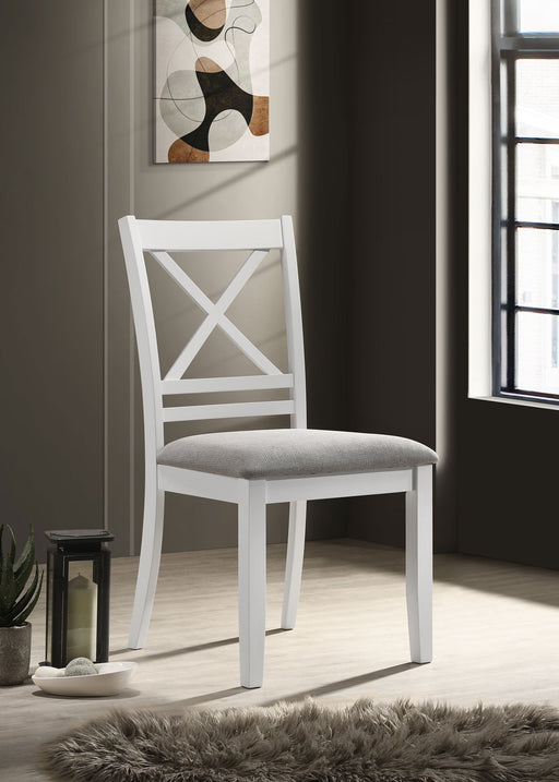 Hollis Cross Back Wood Dining Side Chair White image