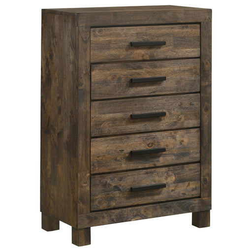 Woodmont 5-drawer Chest Rustic Golden Brown image