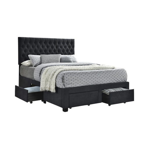 Soledad Queen 4-drawer Button Tufted Storage Bed Charcoal image