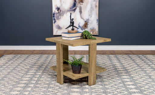 Dawn Square Engineered Wood End Table With Shelf Mango image
