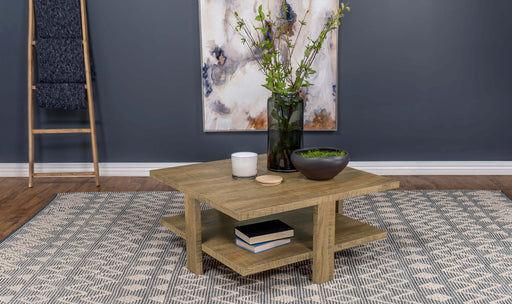 Dawn Square Engineered Wood Coffee Table With Shelf Mango image