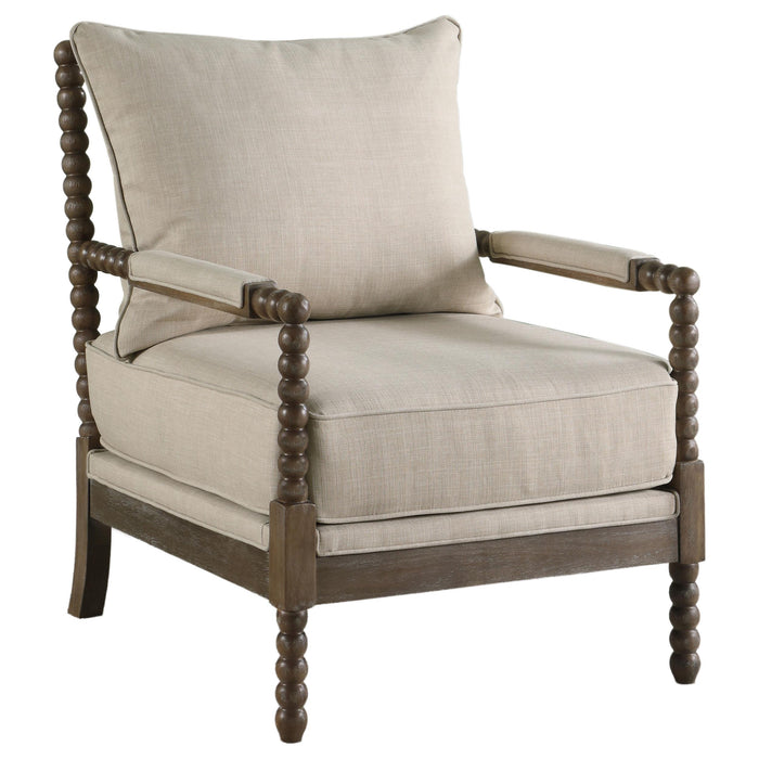 Blanchett Cushion Back Accent Chair Beige and Natural image