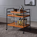 Oaken Honey Oak & Black Serving Cart image