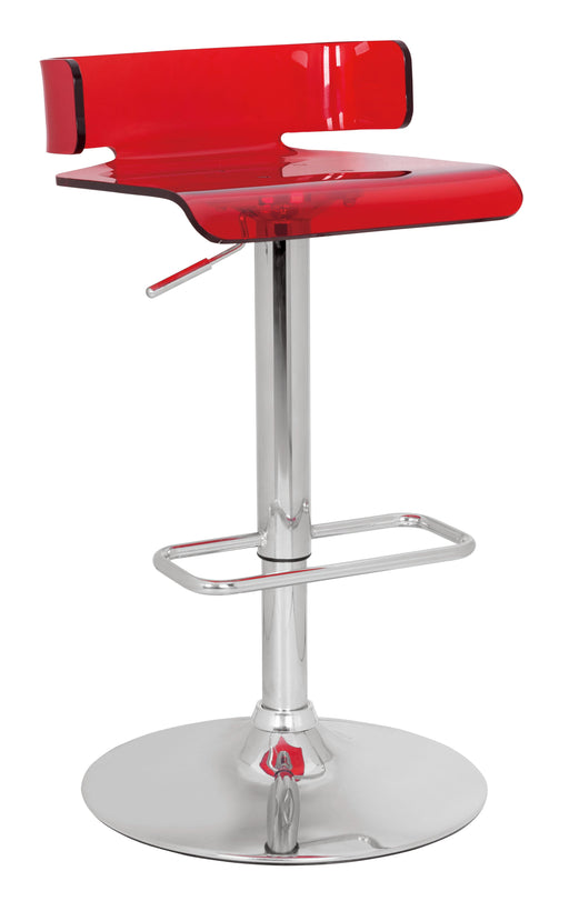 Rania Red & Chrome Adjustable Stool (1Pc) image