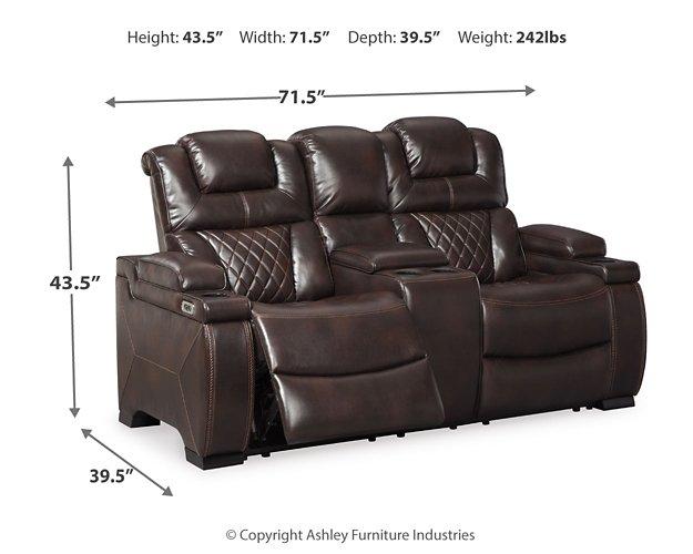 Warnerton Power Reclining Loveseat with Console