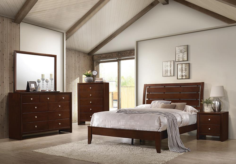 Serenity California King Panel Bed Rich Merlot