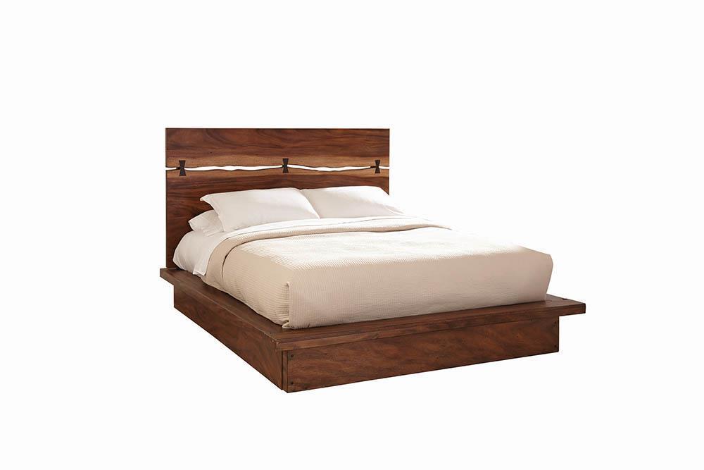 Winslow Storage Eastern King Bed Smokey Walnut and Coffee Bean