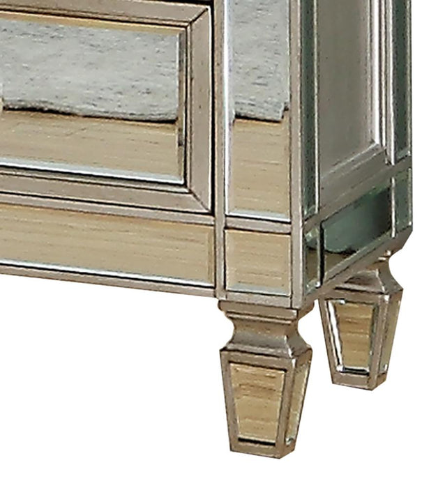 Brooklyn Contemporary Style Nightstand in Silver finish Wood