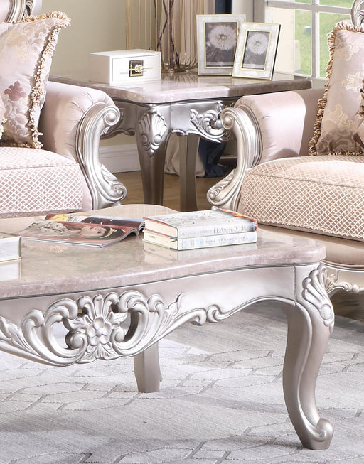 Daisy Traditional Style End Table in Pearl finish Wood image