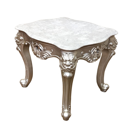 Ariel Transitional Style End Table in Silver finish Wood image