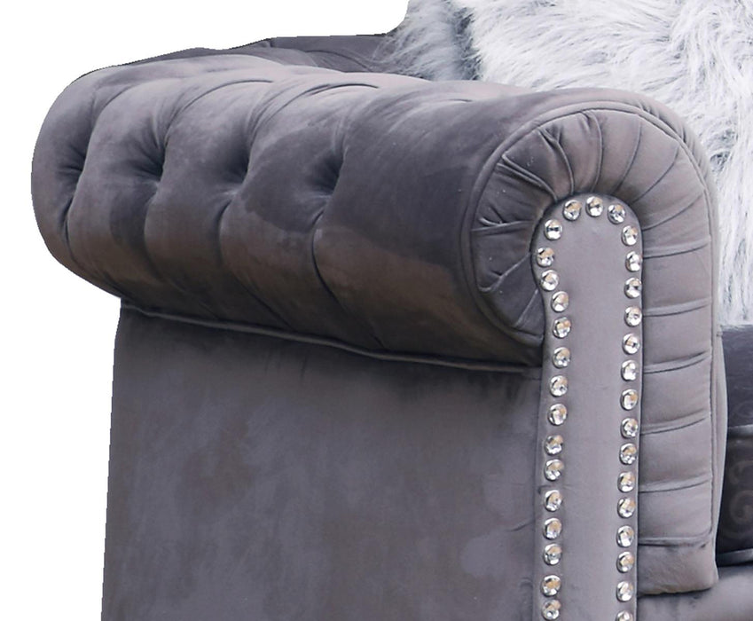 Sahara Modern Style Gray Chair with Acrylic legs