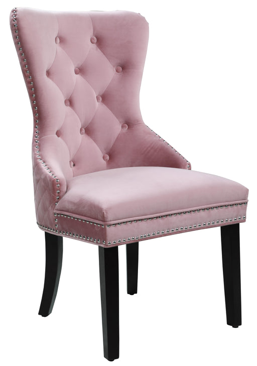 Bronx Transitional Style Pink Dining Chair in Walnut Wood image
