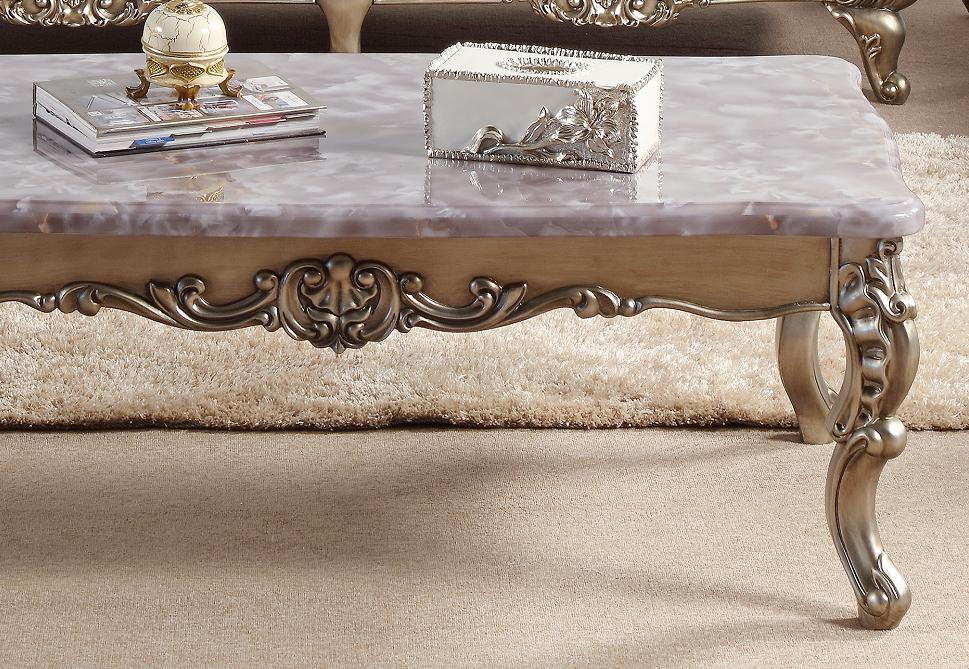 Ariana Traditional Style End Table in Champagne finish Wood