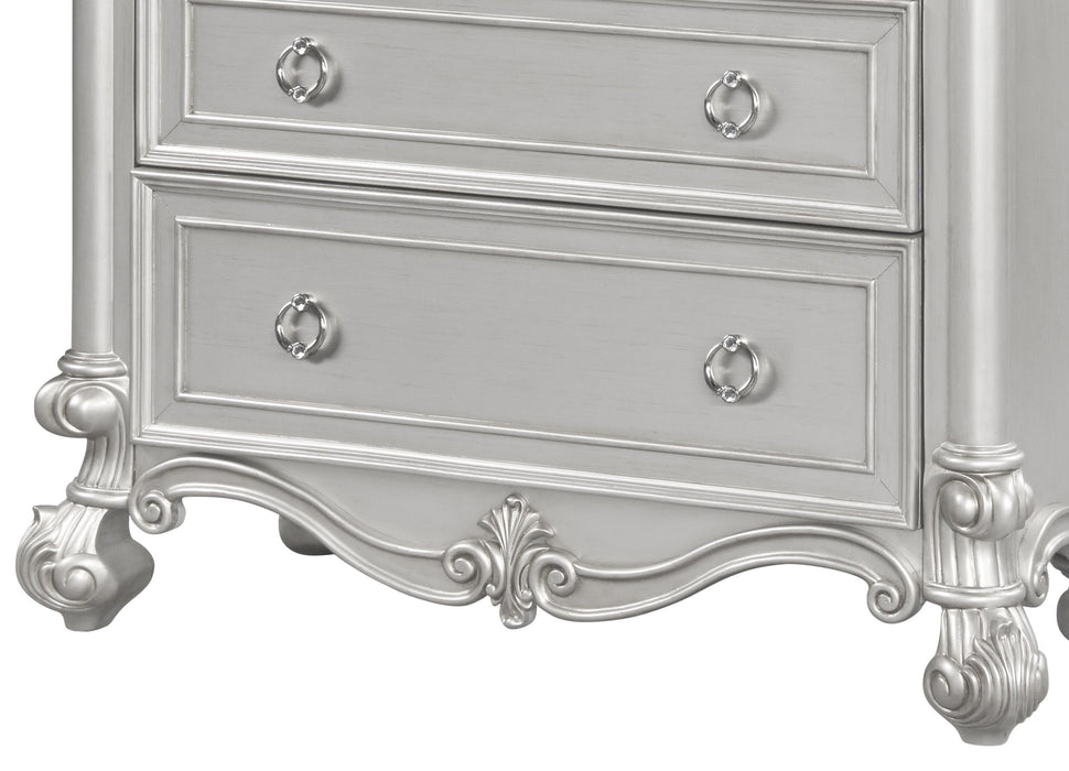Adriana Transitional Style Chest in Silver finish Wood