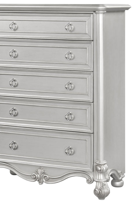 Adriana Transitional Style Chest in Silver finish Wood
