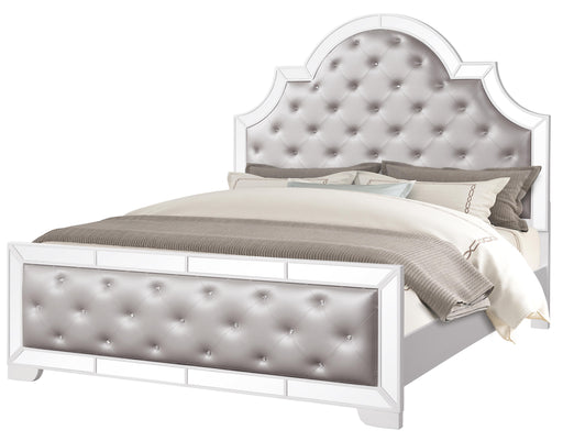 Grand Gloria Contemporary Style Queen Bed in White finish Wood image