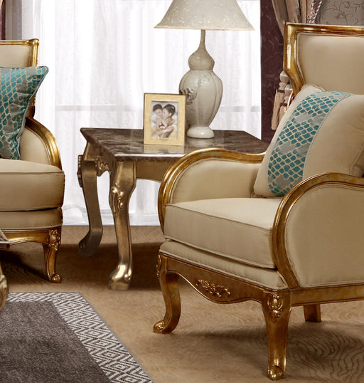 Majestic Transitional Style End Table in Gold finish Wood image