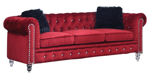 Sahara Modern Style Red Sofa with Acrylic legs image