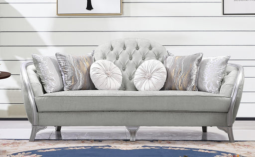 Natalia Transitional Style Sofa in Silver finish Wood image