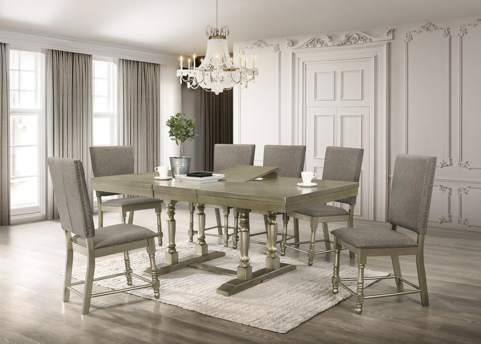 Eden Transitional Style Dining Table in Metallic finish Wood