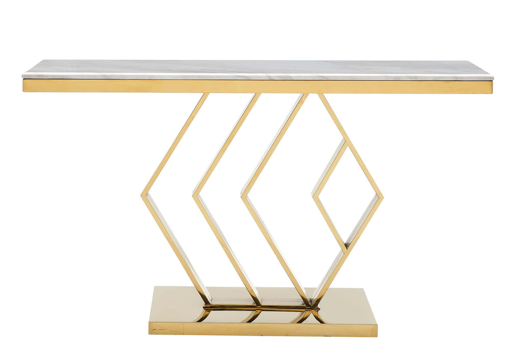 Gamila Modern Style Marble Console Table with Metal Base image