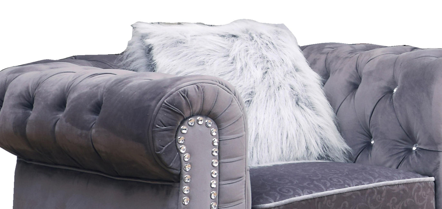 Sahara Modern Style Gray Chair with Acrylic legs