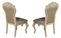 Miranda Transitional Style Dining Side Chair in Gold finish Wood image