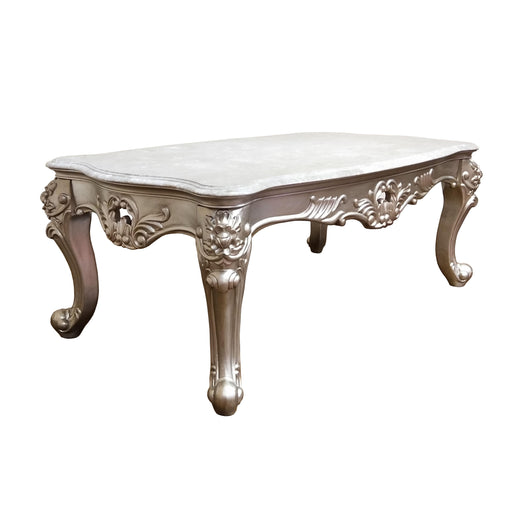 Ariel Transitional Style Coffee Table in Silver finish Wood image
