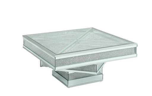 Ava Modern Style Glass Coffee Table with Silver fiinish image