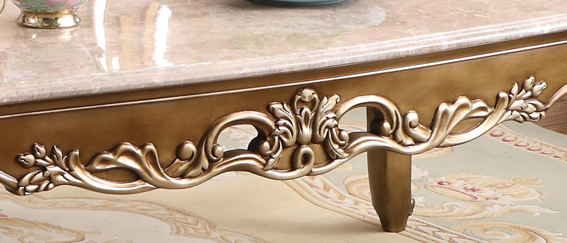 Amelia Traditional Style Coffee Table in Bronze finish Wood