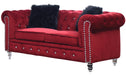 Sahara Modern Style Red Loveseat with Acrylic legs image