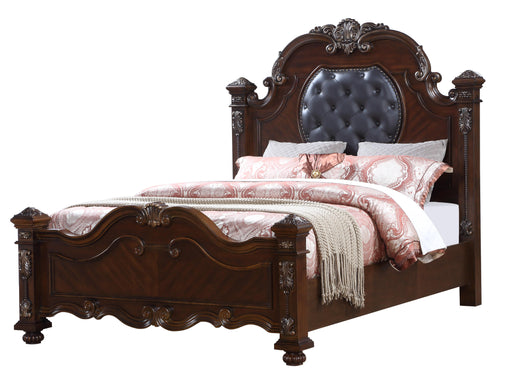Destiny Traditional Style Queen Bed in Cherry finish Wood image