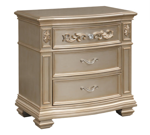 Valentina Traditional Style Nightstand in Gold finish Wood image