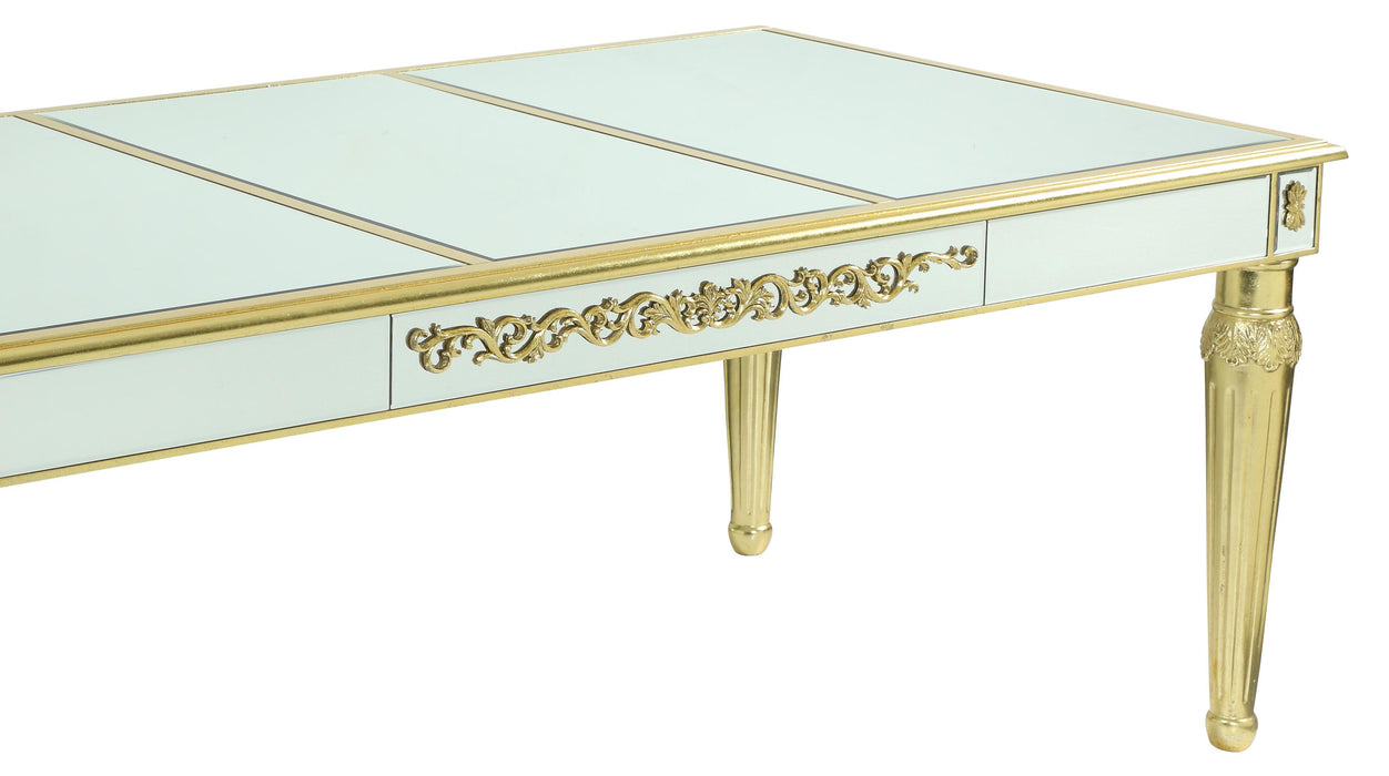Queen Gold Modern Style Dining Table in Gold finish Wood