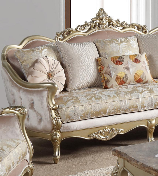 Diana Traditional Style Sofa in Champagne finish Wood