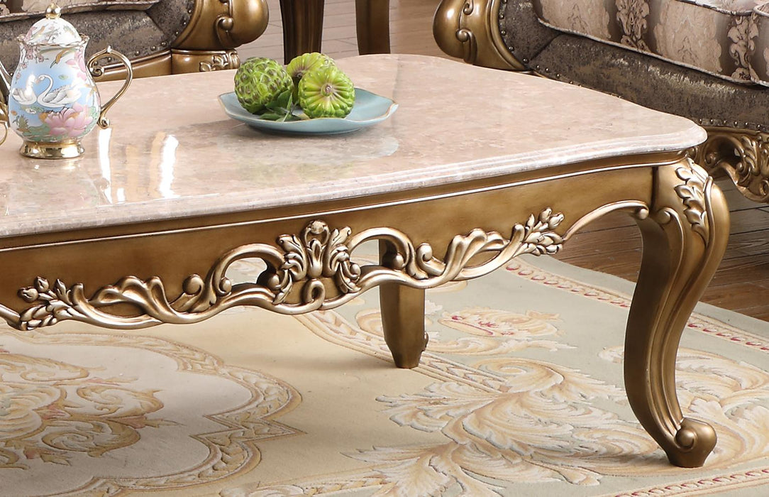 Amelia Traditional Style Coffee Table in Bronze finish Wood