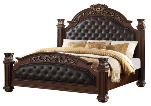 Aspen Traditional Style King Bed in Cherry finish Wood image