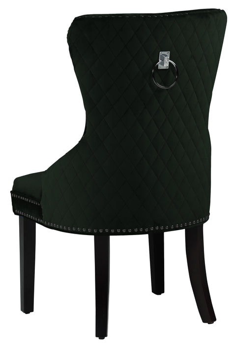 Bronx Transitional Style Black Dining Chair in Walnut Wood