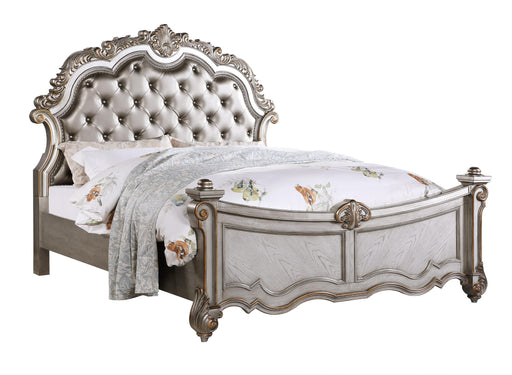 Melrose Transitional Style Queen Bed in Silver finish Wood image