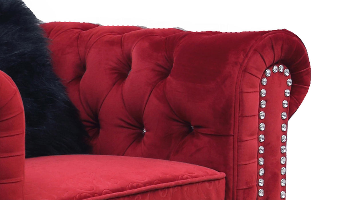Sahara Modern Style Red Chair with Acrylic legs
