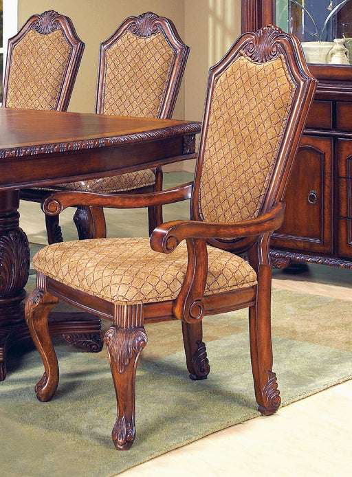 Veronica Cherry Traditional Style Dining Arm Chair in Cherry finish Wood image