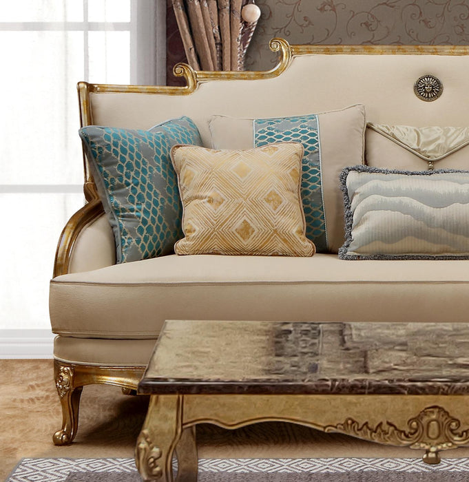 Majestic Transitional Style Sofa in Gold finish Wood