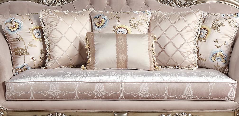 Ariana Traditional Style Loveseat in Champagne finish Wood