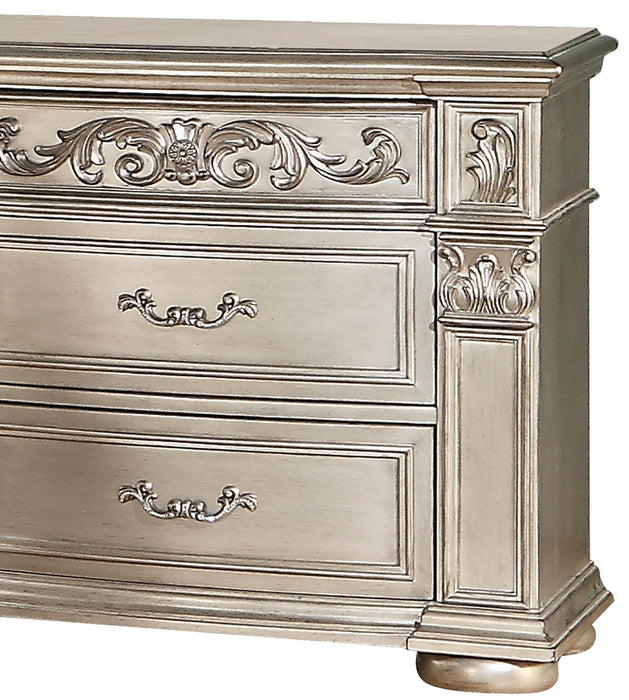Platinum Traditional Style Nightstand in Gold finish Wood