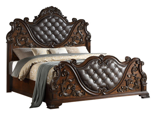 Santa Monica Traditional Style King Bed in Cherry finish Wood image