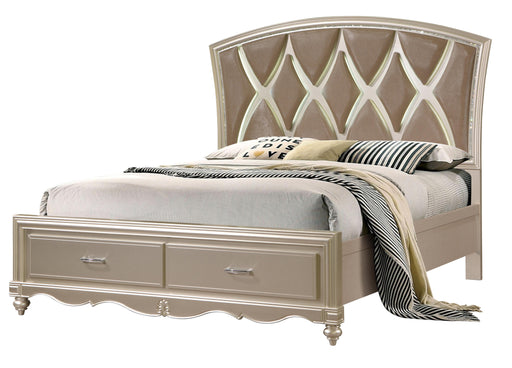 Faisal Transitional Style Queen Bed in Champagne finish Wood image