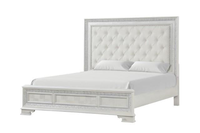 Stella Mia 4 Pc 5 Pc Queen Bedroom Set White & White