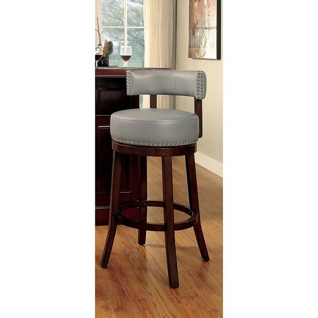 SHIRLEY Dark Oak/Gray 29" Bar Stool